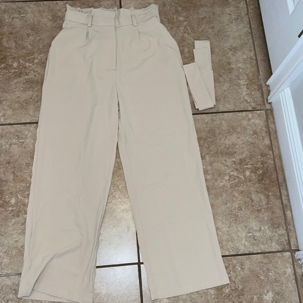 New Size Large Elastic High waist dress pants with belt